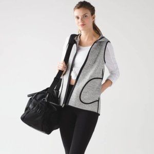 Lululemon Spacer Insculpt Gray Reversible Hoodie Vest size 8
